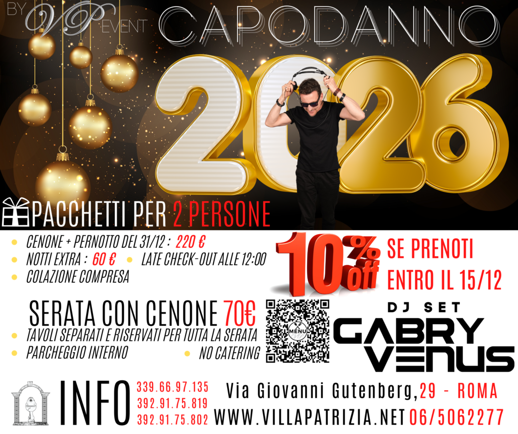CAPODANNO 2026 A VILLA PATRIZIA - DJ SET GABRY VENUS