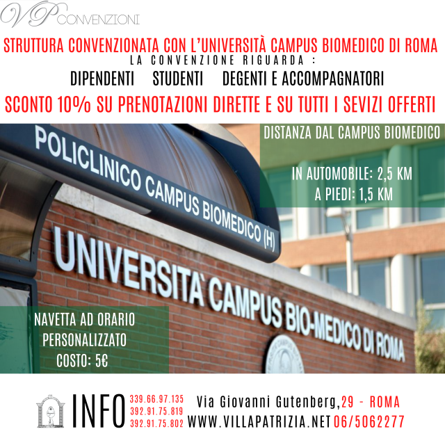 CONVENZIONE UNIVERSITA’ CAMPUS BIOMEDICO DI ROMA