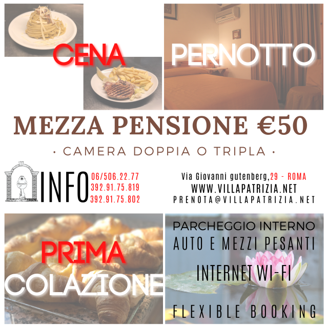 Prenota subito a  50,00 € a persona in Mezza Pensione